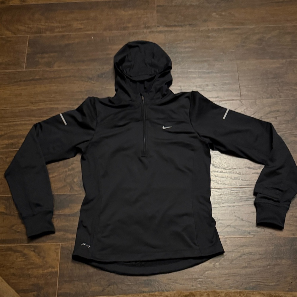 Nike Running Black Pullover Hoodie Quarter Zip